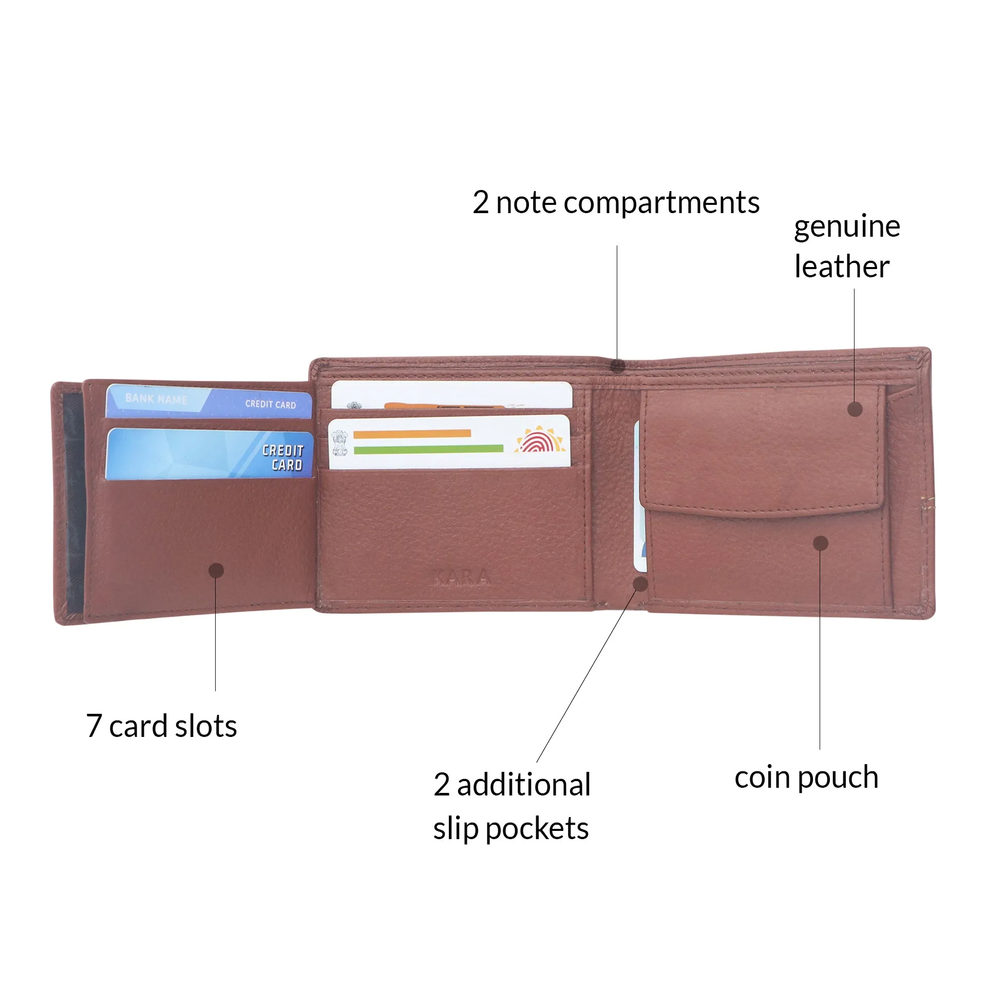 10085 Maroon Contrast Stitched Wallet
