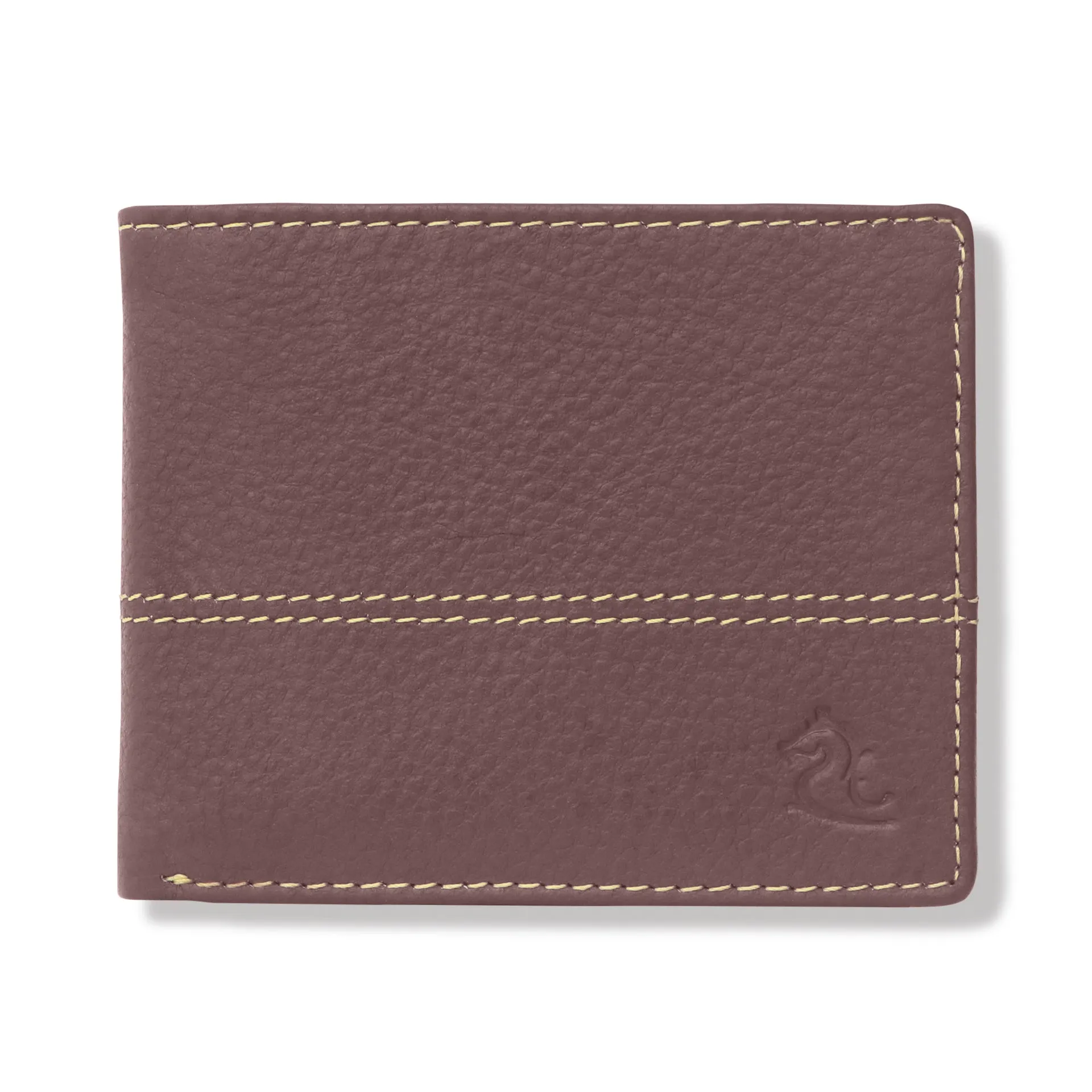 10085 Maroon Contrast Stitched Wallet