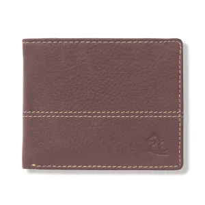 10085 Maroon Contrast Stitched Wallet