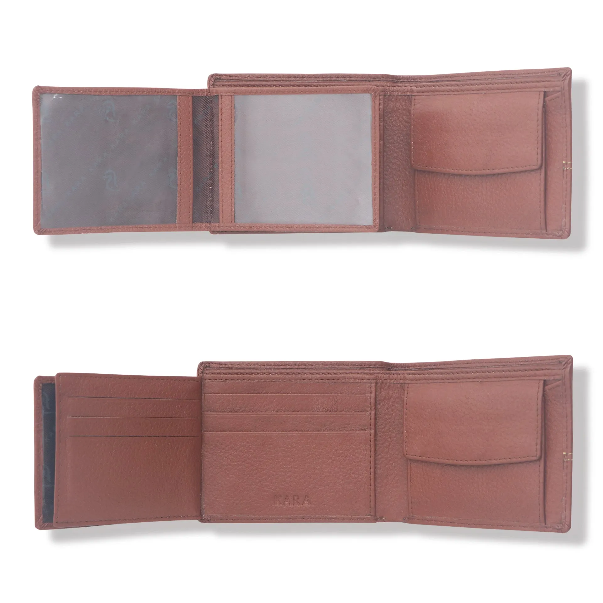 10085 Maroon Contrast Stitched Wallet