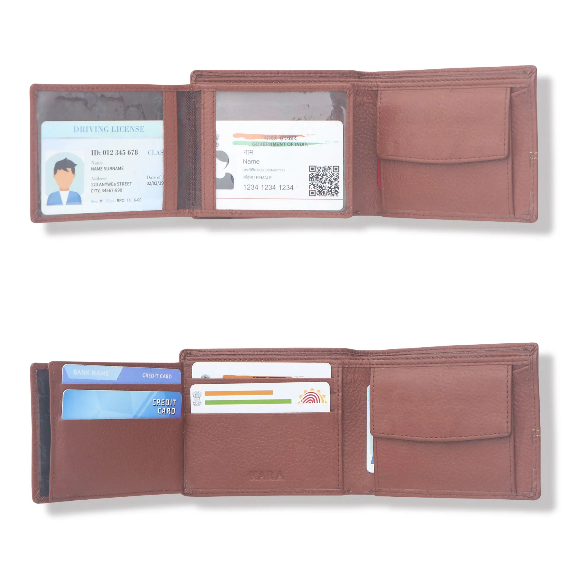 10085 Maroon Contrast Stitched Wallet