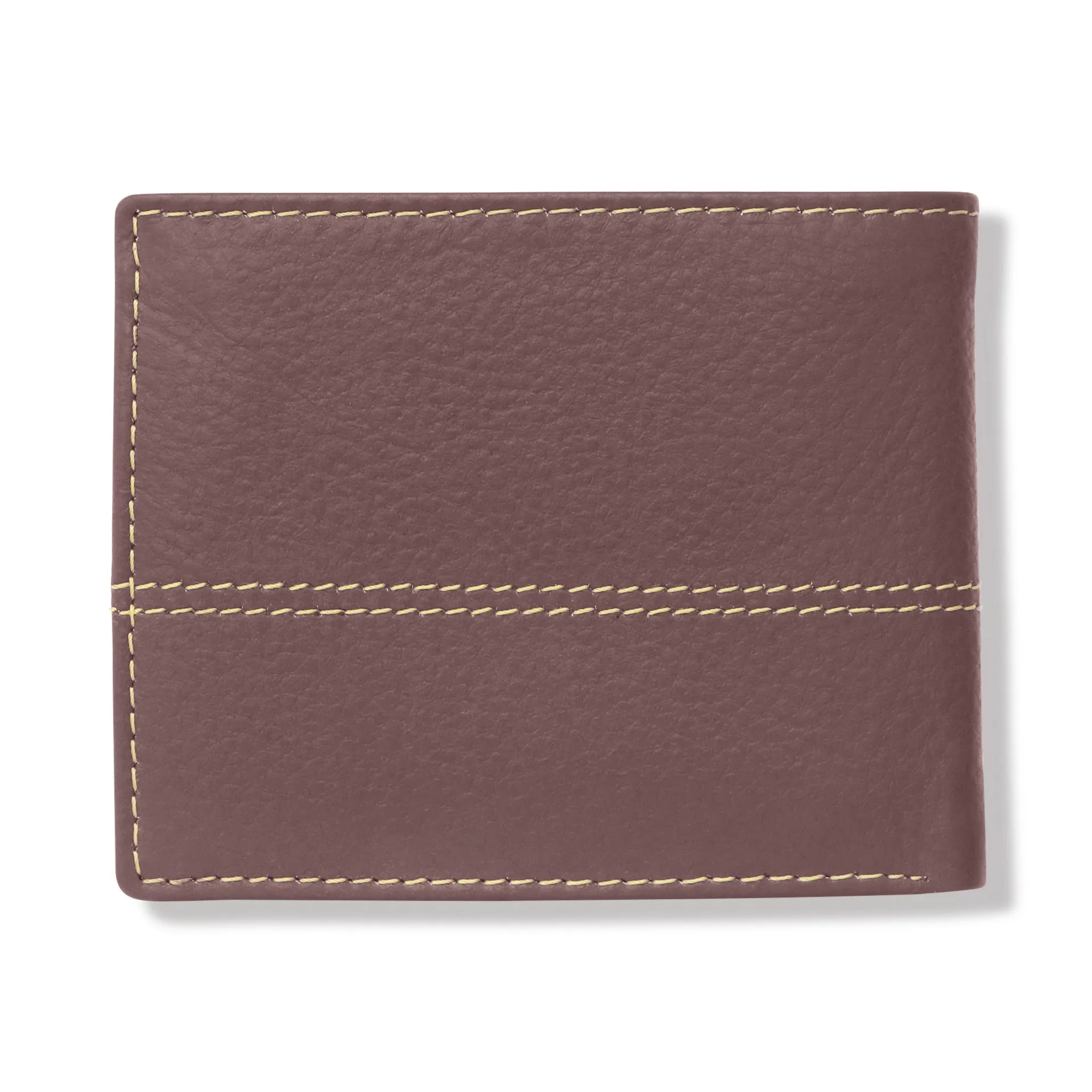 10085 Maroon Contrast Stitched Wallet