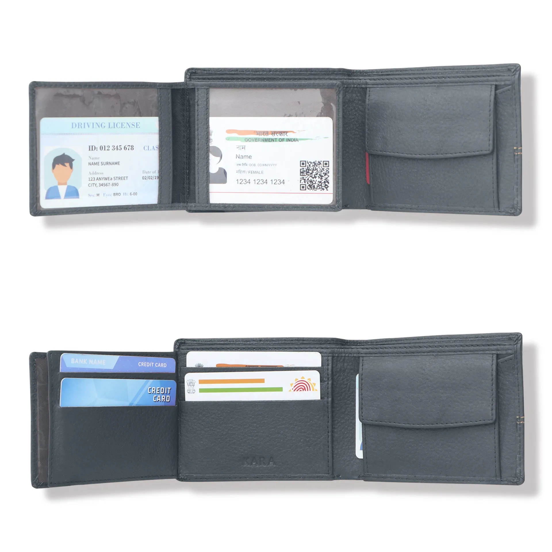 10085 Maroon Contrast Stitched Wallet