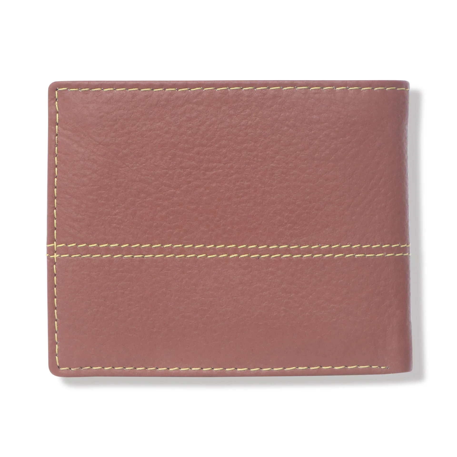 10085 Maroon Contrast Stitched Wallet