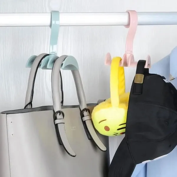 2 Pcs - Rotating Handbag Hanger Rack Closet Storage Organizer Hooks for Ladies Bag Belt Tie Scarf - H01262