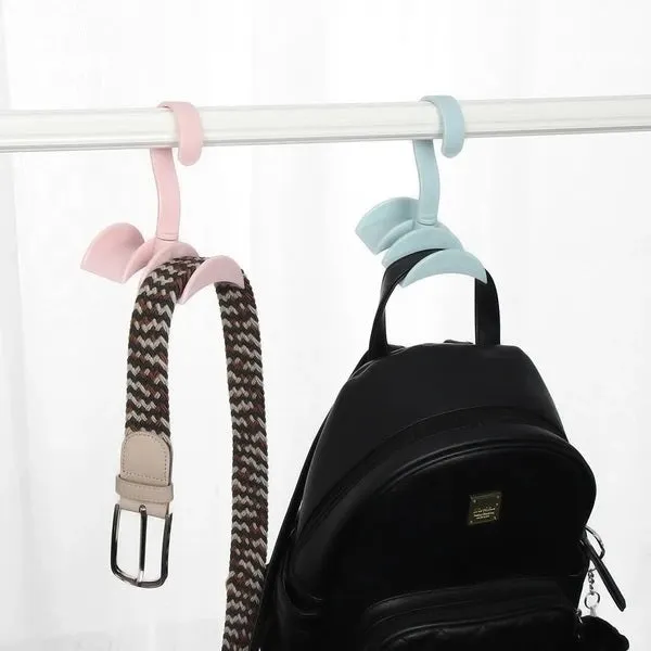 2 Pcs - Rotating Handbag Hanger Rack Closet Storage Organizer Hooks for Ladies Bag Belt Tie Scarf - H01262