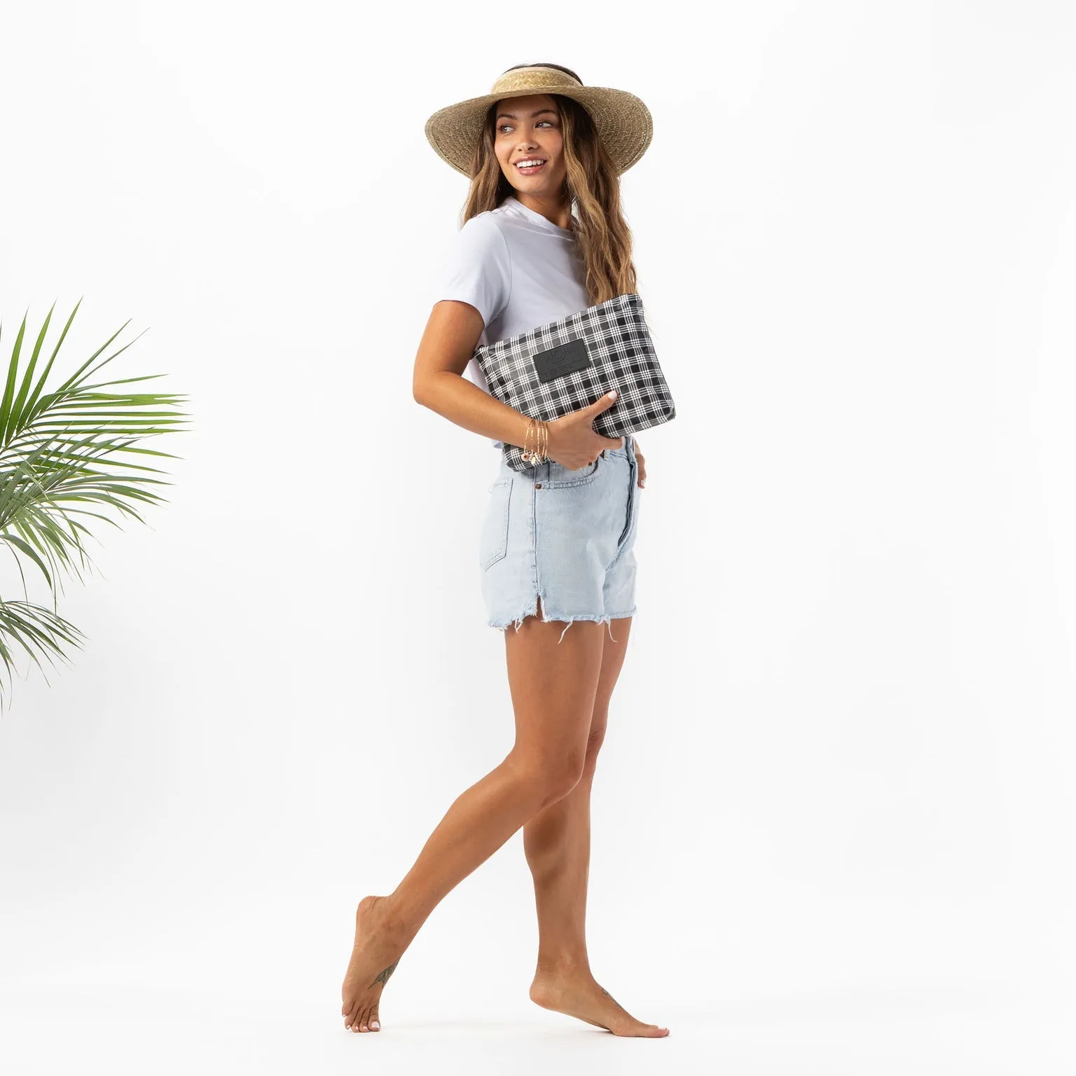 Aloha Collection Mid Pouch - Palaka Black on White