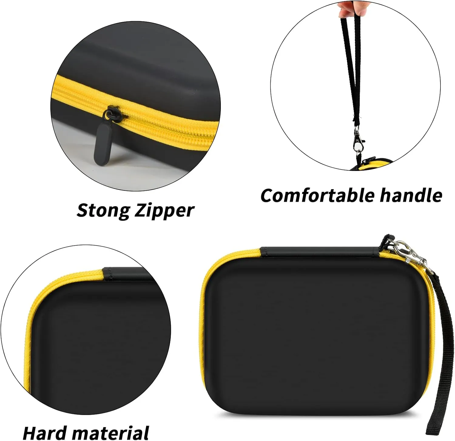 ANKHOH Print Camera Case for Kodak Mini Shot 3 Retro 4PASS Wireless Instant Camera & Photo Printer, Picture Printer Carrying Storage Bag Holder Fits for Kodak Mini 3 Retro (Black Yellow) (Box Only)