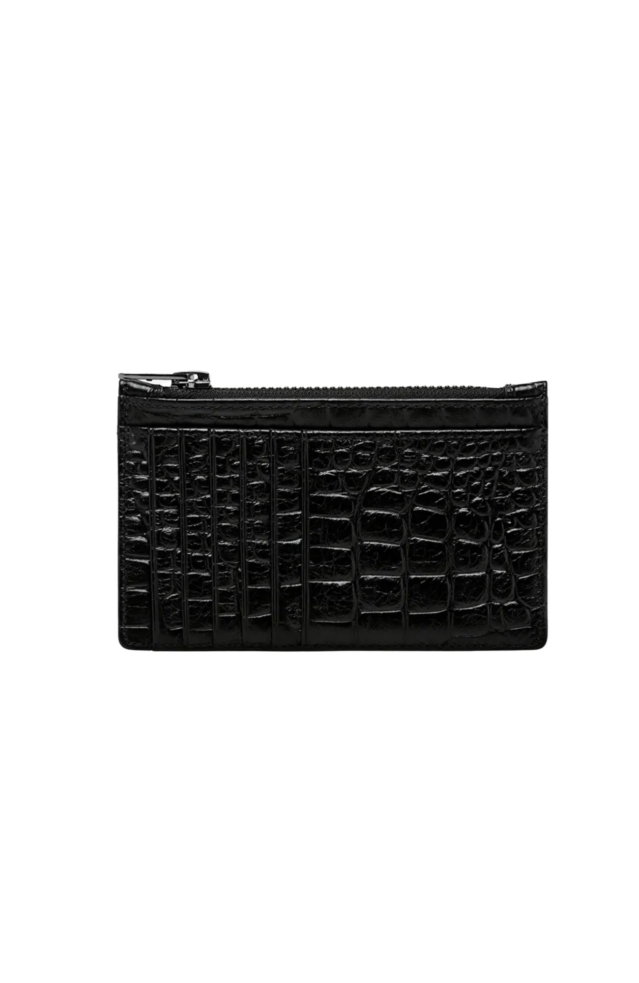Avoiding Things Wallet Black Croc Emboss