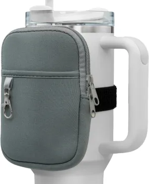 Axolotl Water Bottle Pouch with Key Chain - Stanley Cup Accessories for 30 / 40oz with Handle - Stanley Tumbler