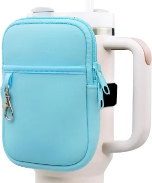 Axolotl Water Bottle Pouch with Key Chain - Stanley Cup Accessories for 30 / 40oz with Handle - Stanley Tumbler