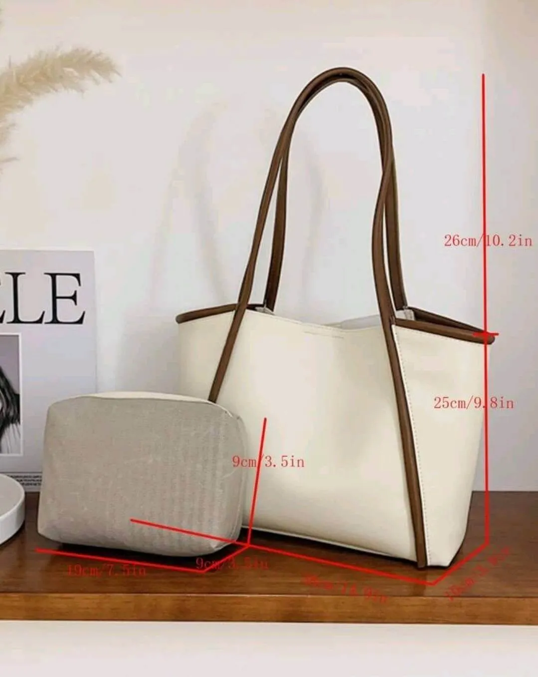 Bag - Shoulder - white brown