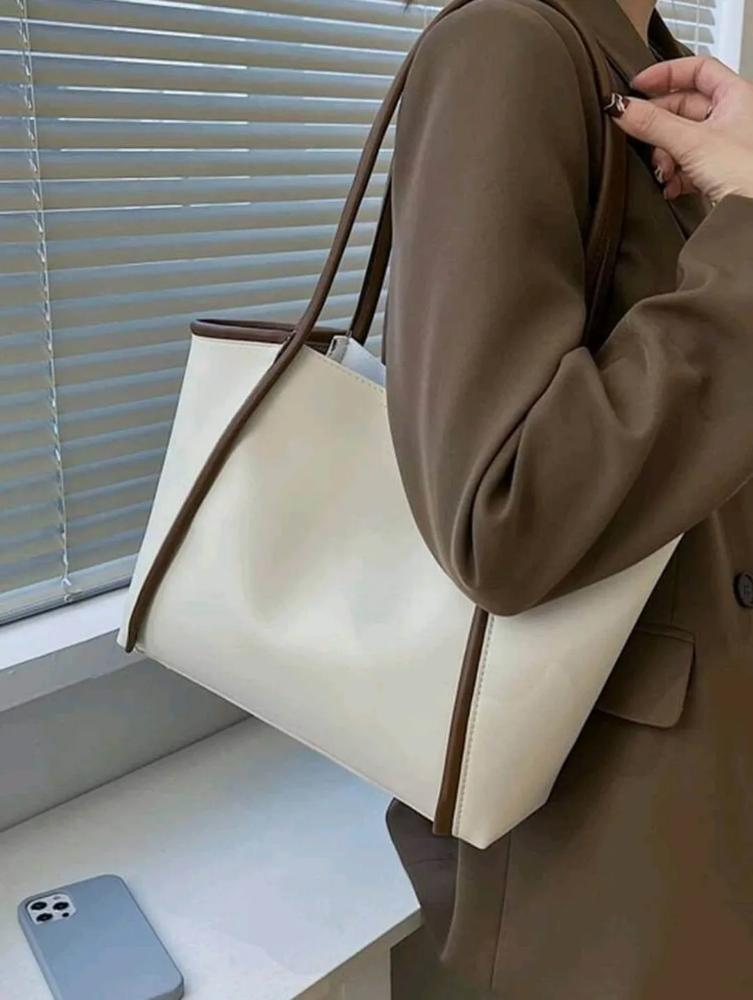 Bag - Shoulder - white brown