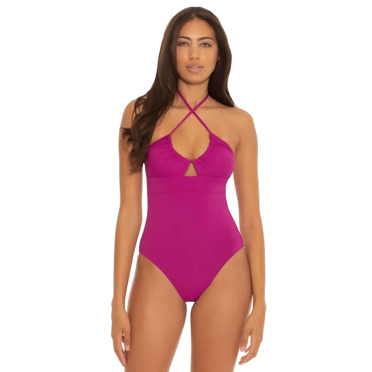 Becca Color Code Multi-Way Berry One Piece Womens Swimsuit