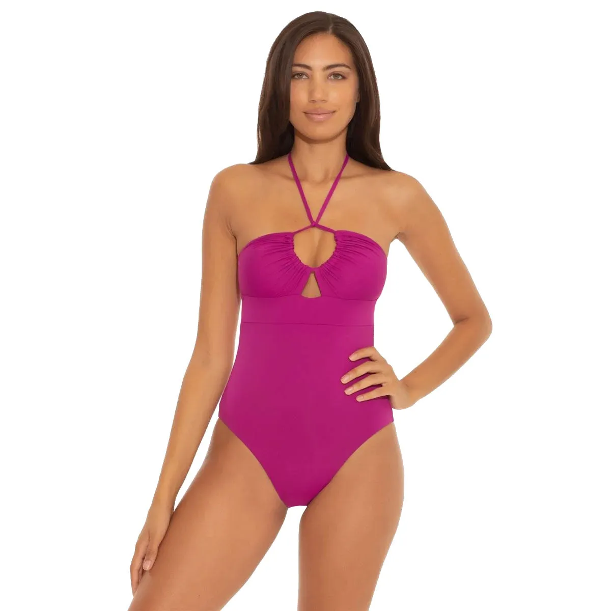 Becca Color Code Multi-Way Berry One Piece Womens Swimsuit