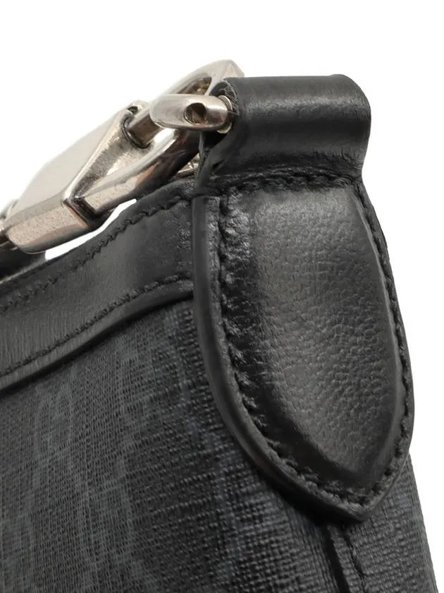 Black GG Supreme Canvas Interlocking G Handstrap Clutch 726833