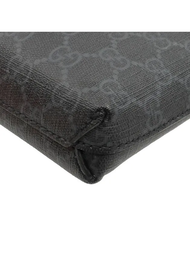 Black GG Supreme Canvas Interlocking G Handstrap Clutch 726833