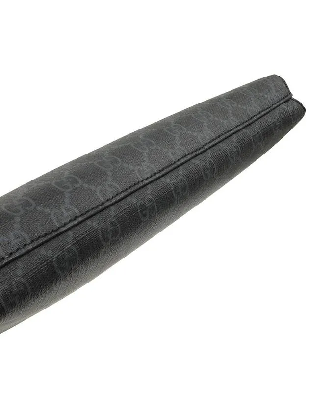 Black GG Supreme Canvas Interlocking G Handstrap Clutch 726833