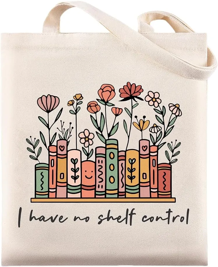 Book Lovers Gifts, Funny Bookish Gifts, Canvas Book Bags for Women, Cute Tote Bag for Readers