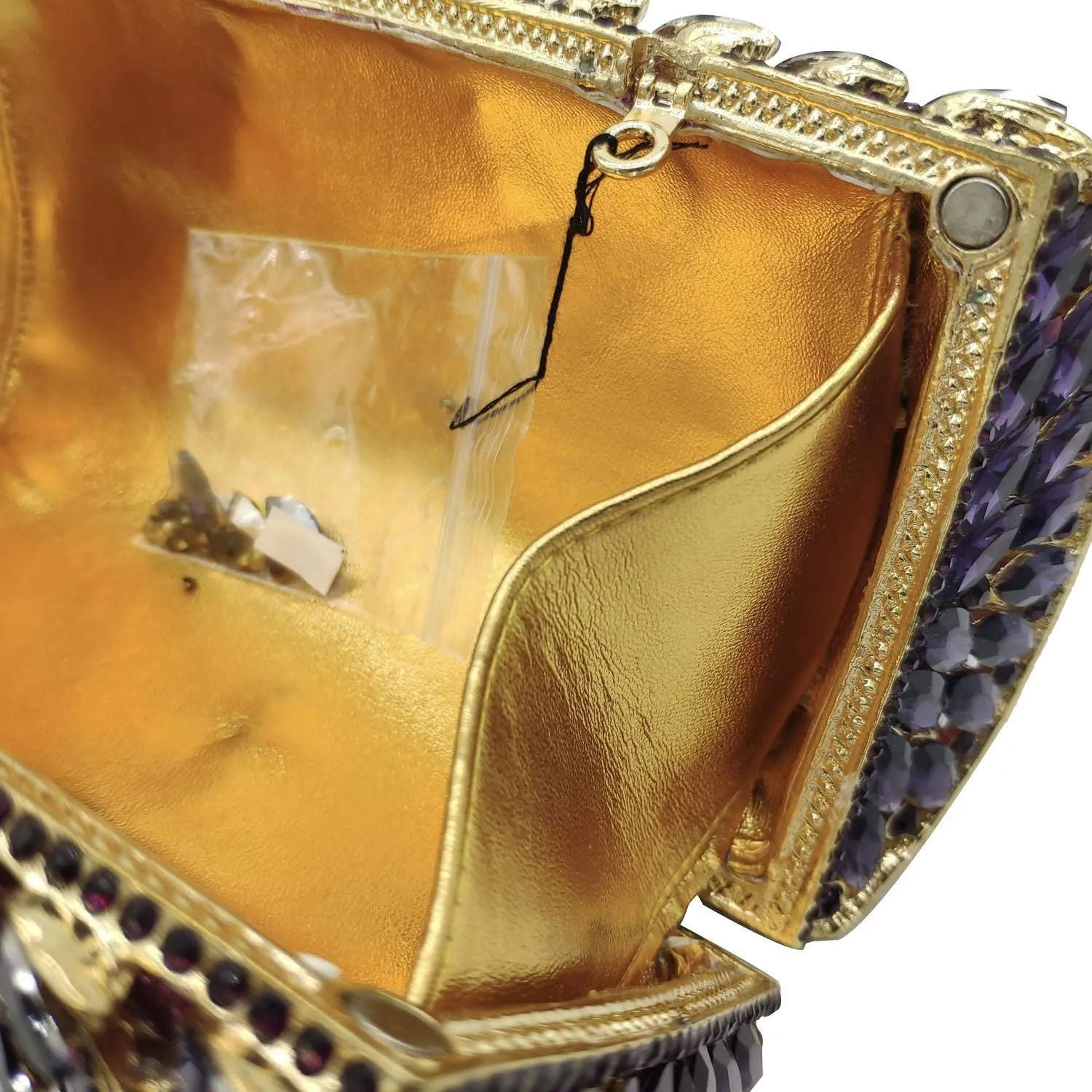 Boutique De FGG Sparkly Crystal Clutch Purse for Women Evening Bags with Spikes Wedding Party Rhinestone Clutch Handbag,Mini