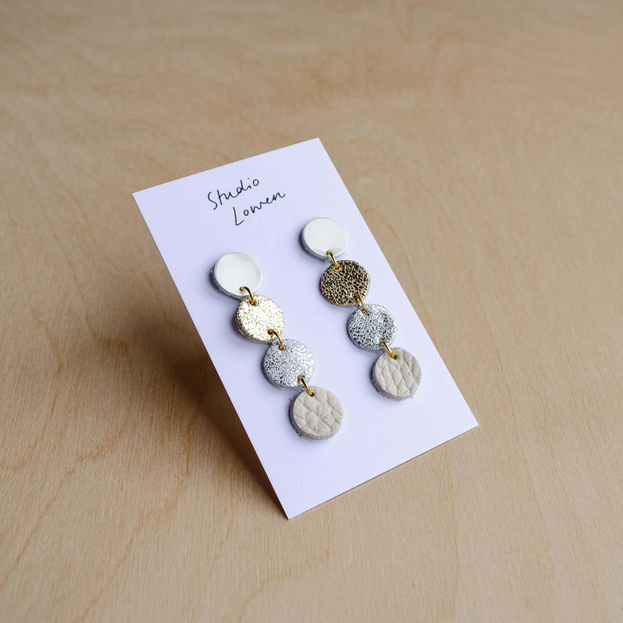 Caja Dangle Earrings in Pearl Mix
