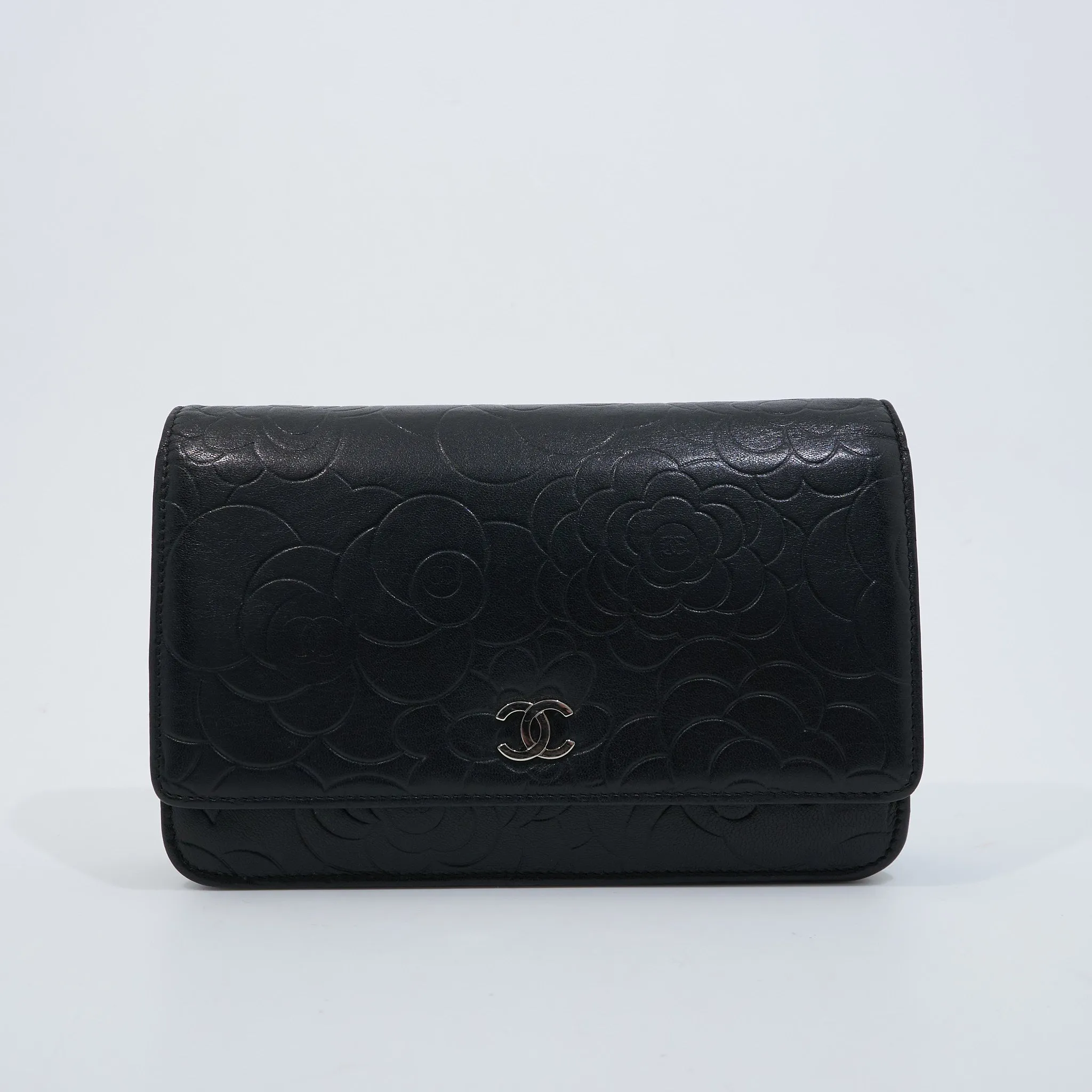 Chanel Camellia Black WOC SHW