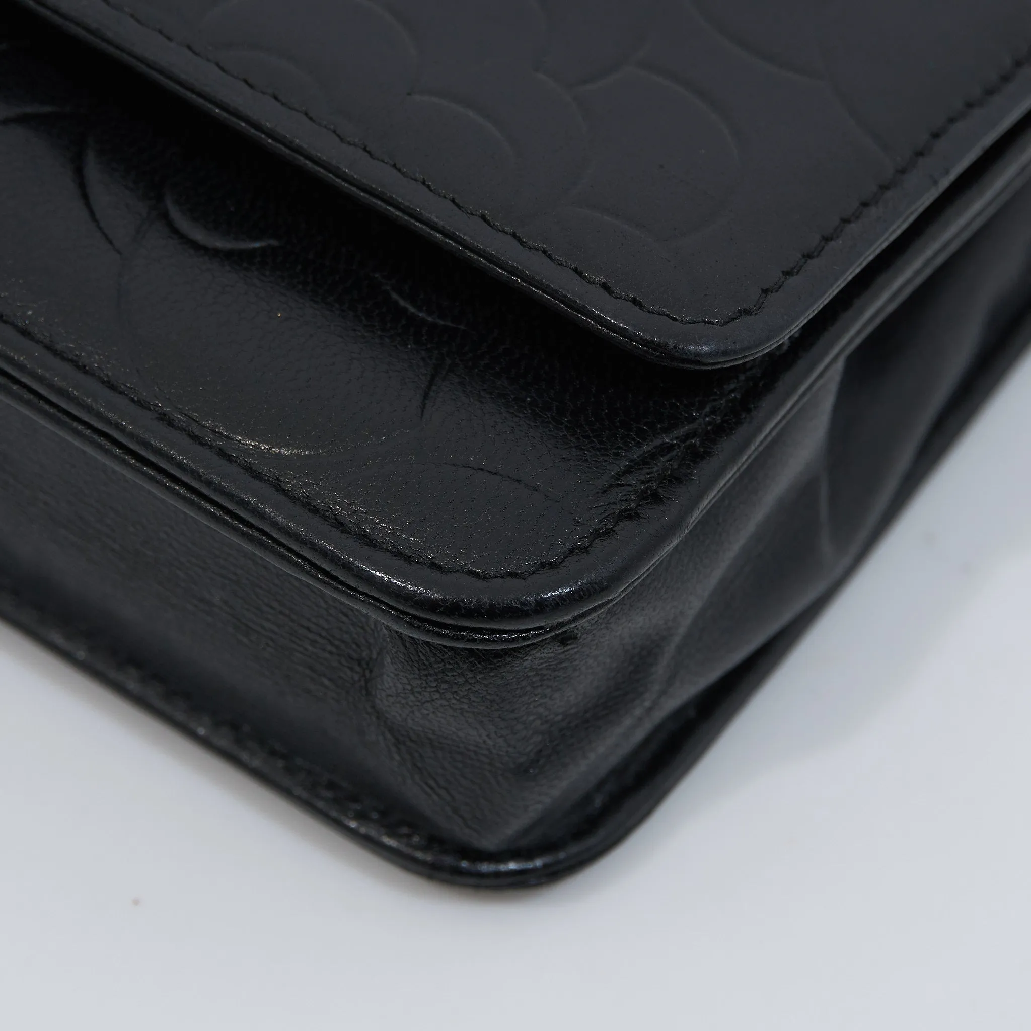 Chanel Camellia Black WOC SHW