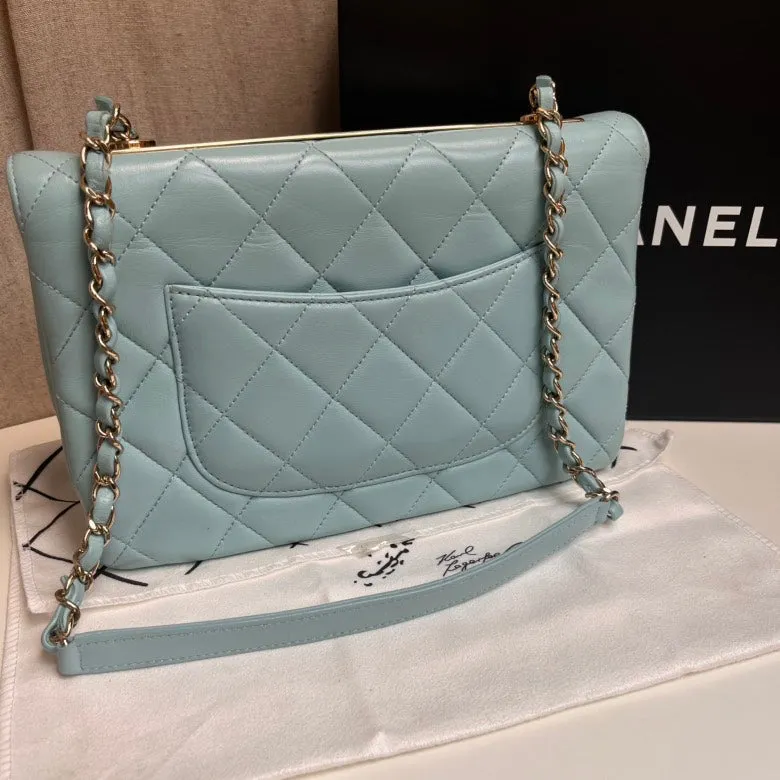Chanel Trendy CC Hobo Bag Light Blue Leather