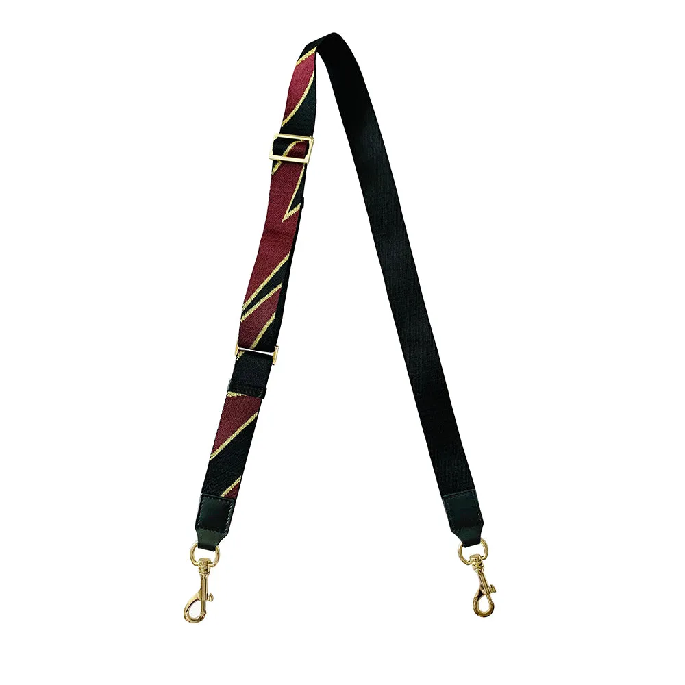 Convertible Strap/Bag Accessories Burgundy and Gold Bolt Thin Strap