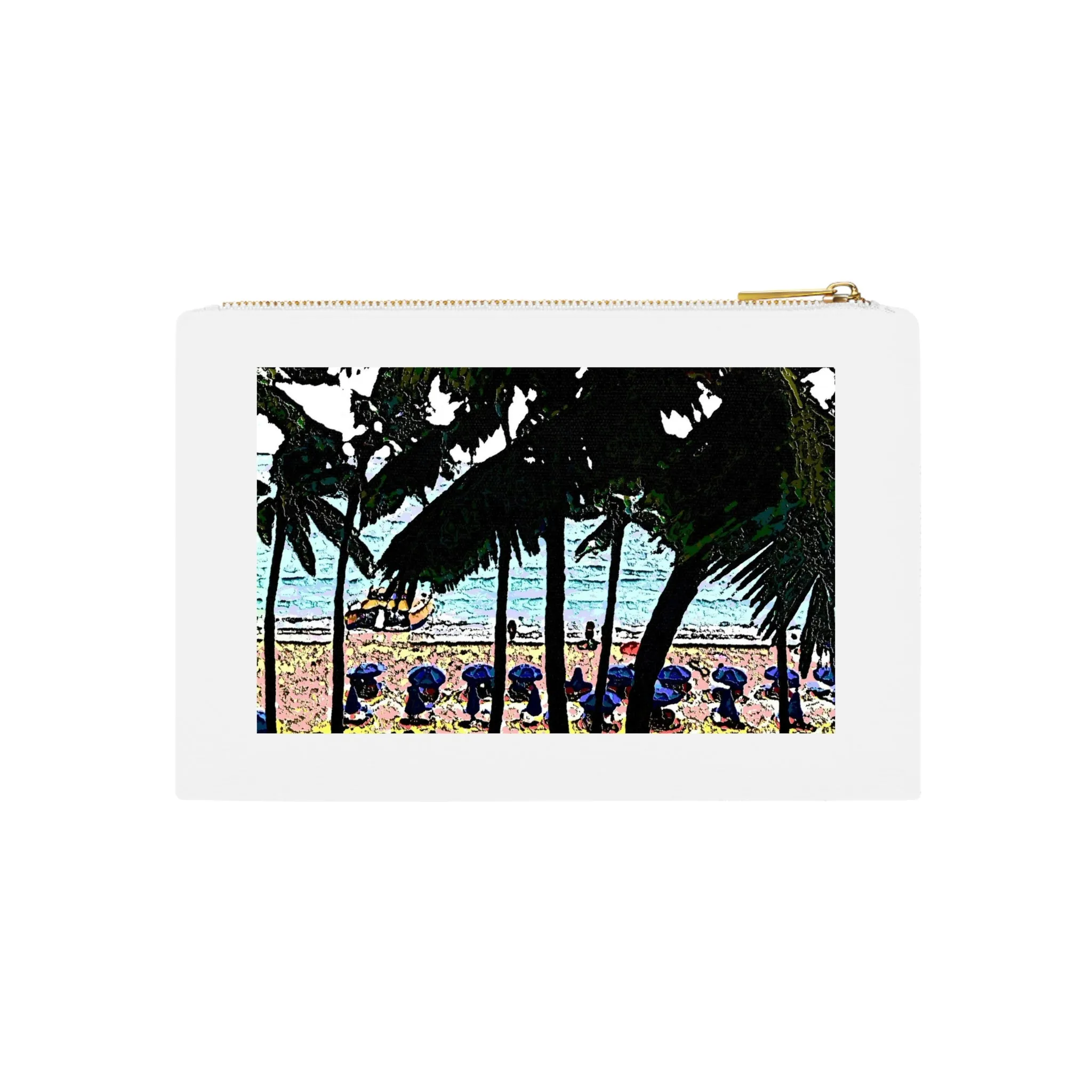 Cosmetic Bag ... "A Beautiful Beach Amongst The Palms" ... The Outrigger Waikiki, Honolulu, Oahu ... Original Works ...