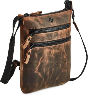 Crossbody Sling Bag for Women Small Real Leather Purse Vintage Travel Crossover Shoulder Bag Handmade