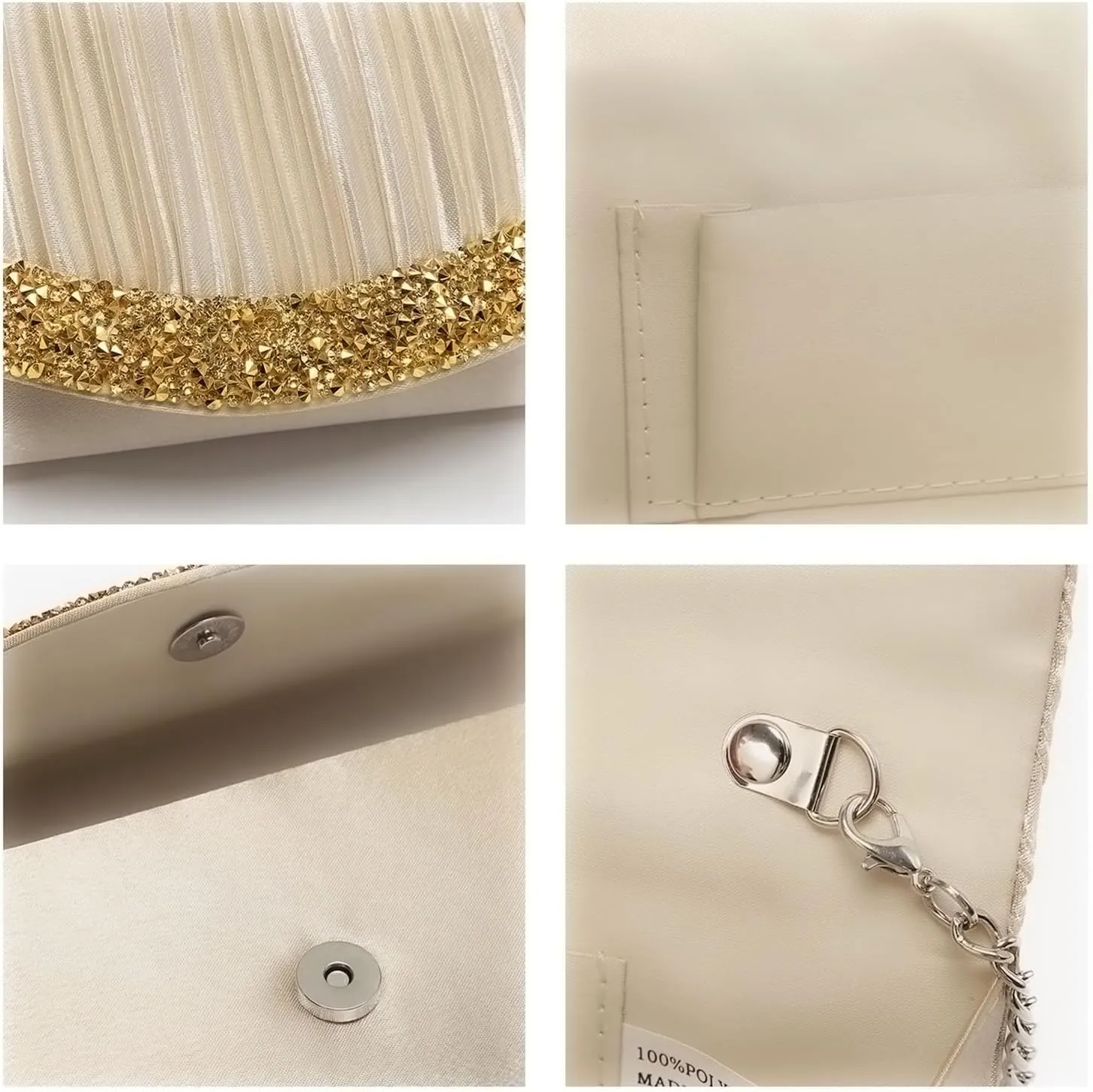 Dasein Clutch Purses for Women Evening Bags Formal Clutches with Rhinestones for Wedding Party Prom Dressy Purse