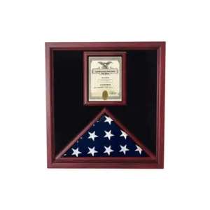 Flag and Document Case - Vertical 8 1/2 x 11 Document - Oak Material.