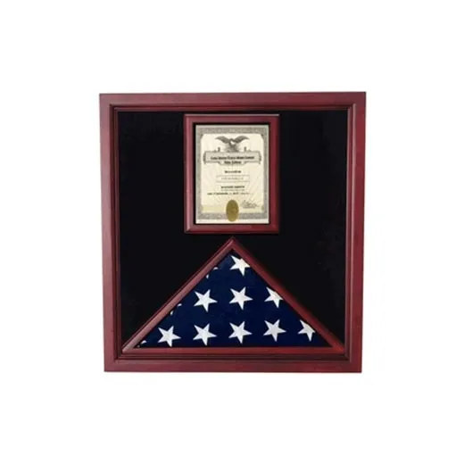 Flag and Document Case - Vertical 8 1/2 x 11 Document - Oak Material.