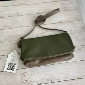Foldover Clutch in Olive, Smoke