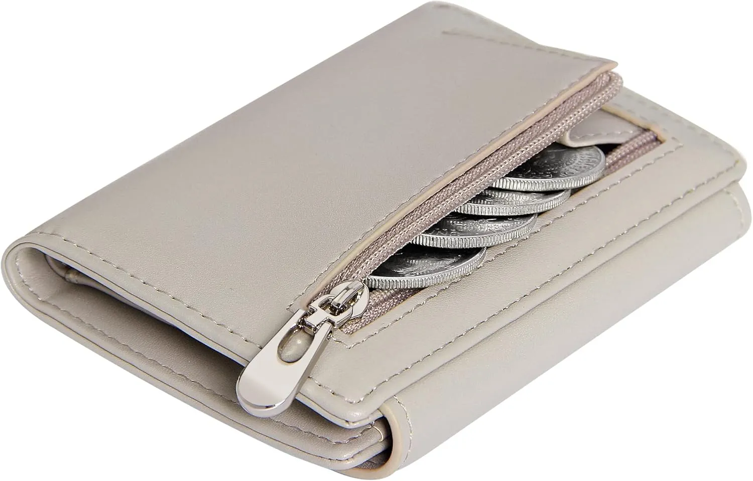 GEEAD Women's RFID Blocking Pu Leather Small Wallets, Slim Multi Card Holders Wallet for Women with Zipper Coin Pocket
