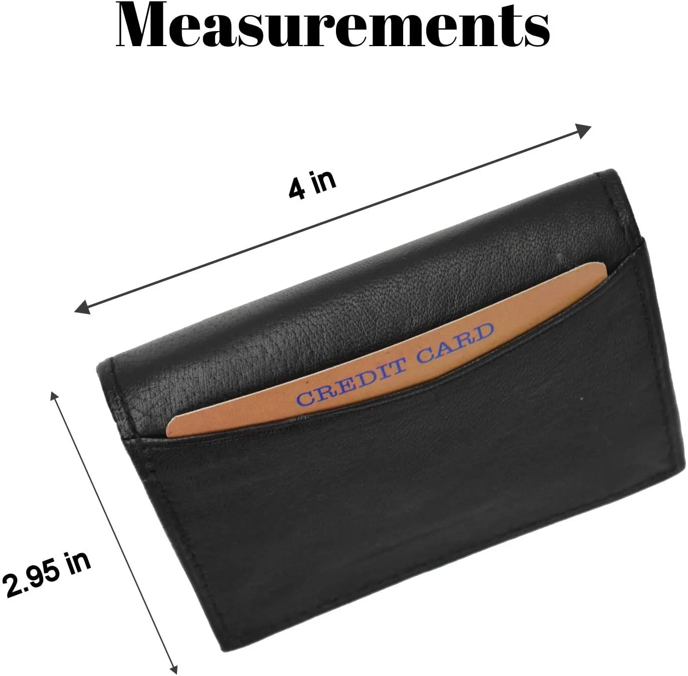 Genuine Leather Expandable Credit Card Outside Id Business Card Holder Wallet 070BK
