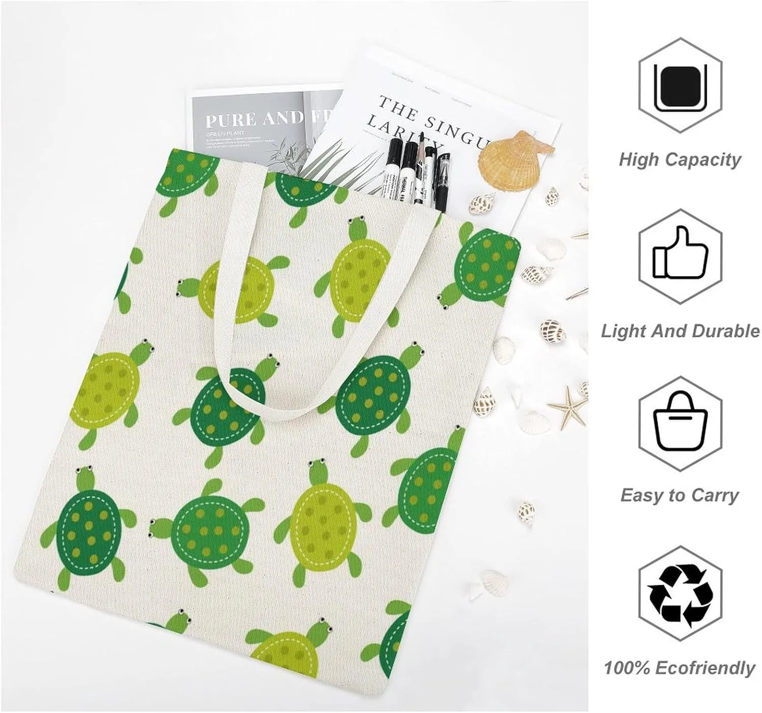 Green Boston Terrier Dogs Large Capacity Portable Casual Single Shoulder Canvas Tote Bag