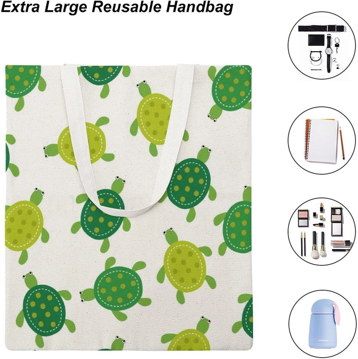 Green Boston Terrier Dogs Large Capacity Portable Casual Single Shoulder Canvas Tote Bag