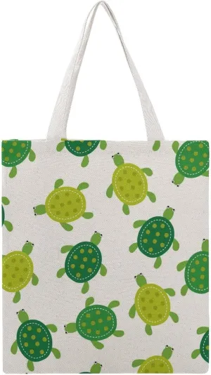 Green Boston Terrier Dogs Large Capacity Portable Casual Single Shoulder Canvas Tote Bag