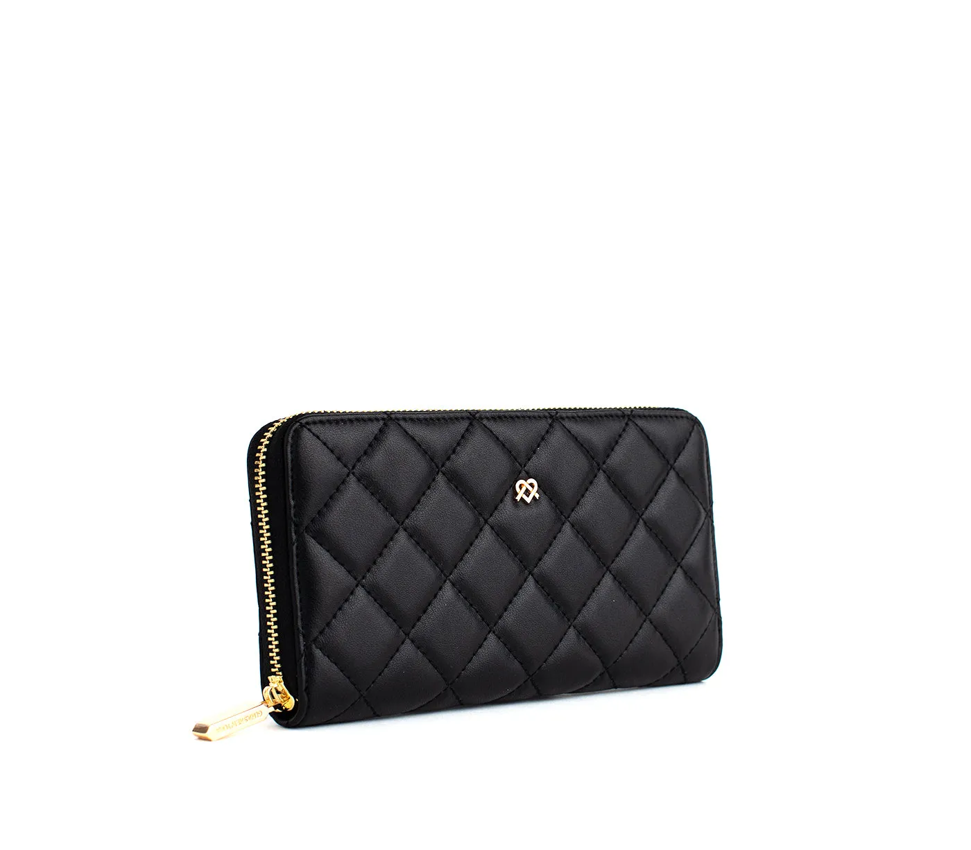 Gunas New York Uptown Quilted Black Zip Wallet