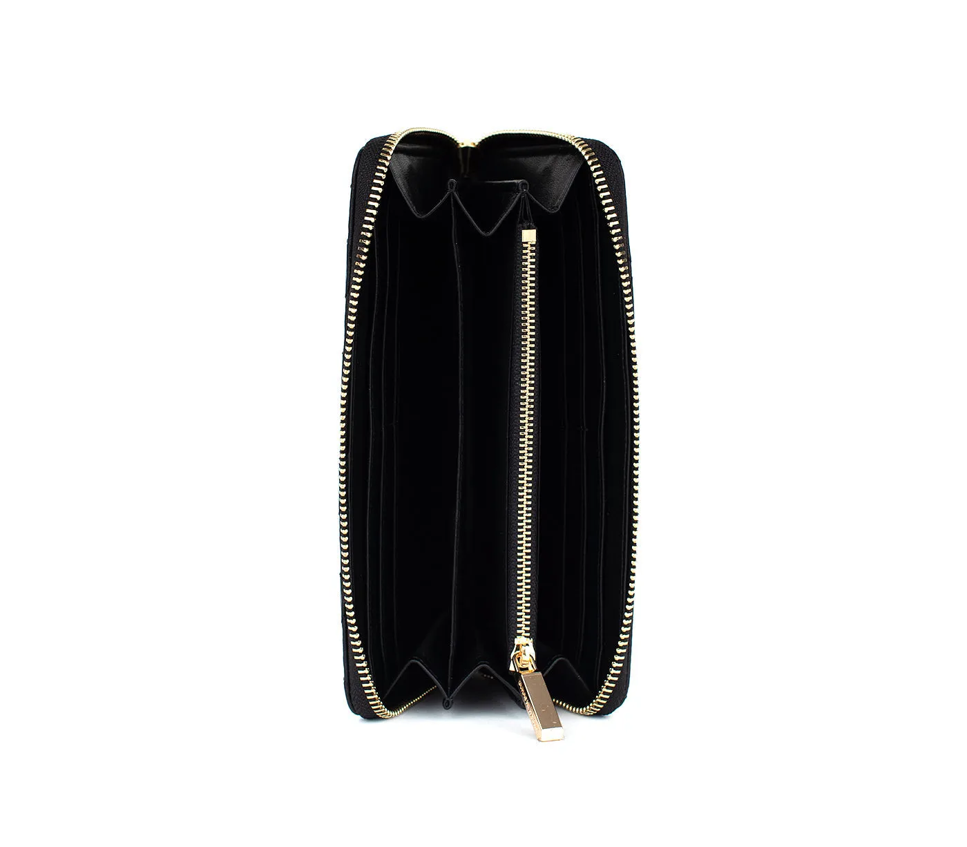 Gunas New York Uptown Quilted Black Zip Wallet