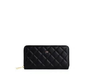 Gunas New York Uptown Quilted Black Zip Wallet