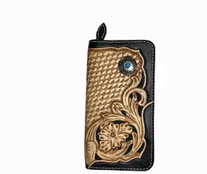 Handmade Ladies Leather Carved Wallet