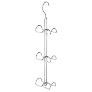interDesign Classico Hanging Organizer for Purses, Handbags, Satchels, Backpacks, Scarves, Pashminas, Slings, Closet Accessories-6 Hooks, Chrome, Set of 1 Holder