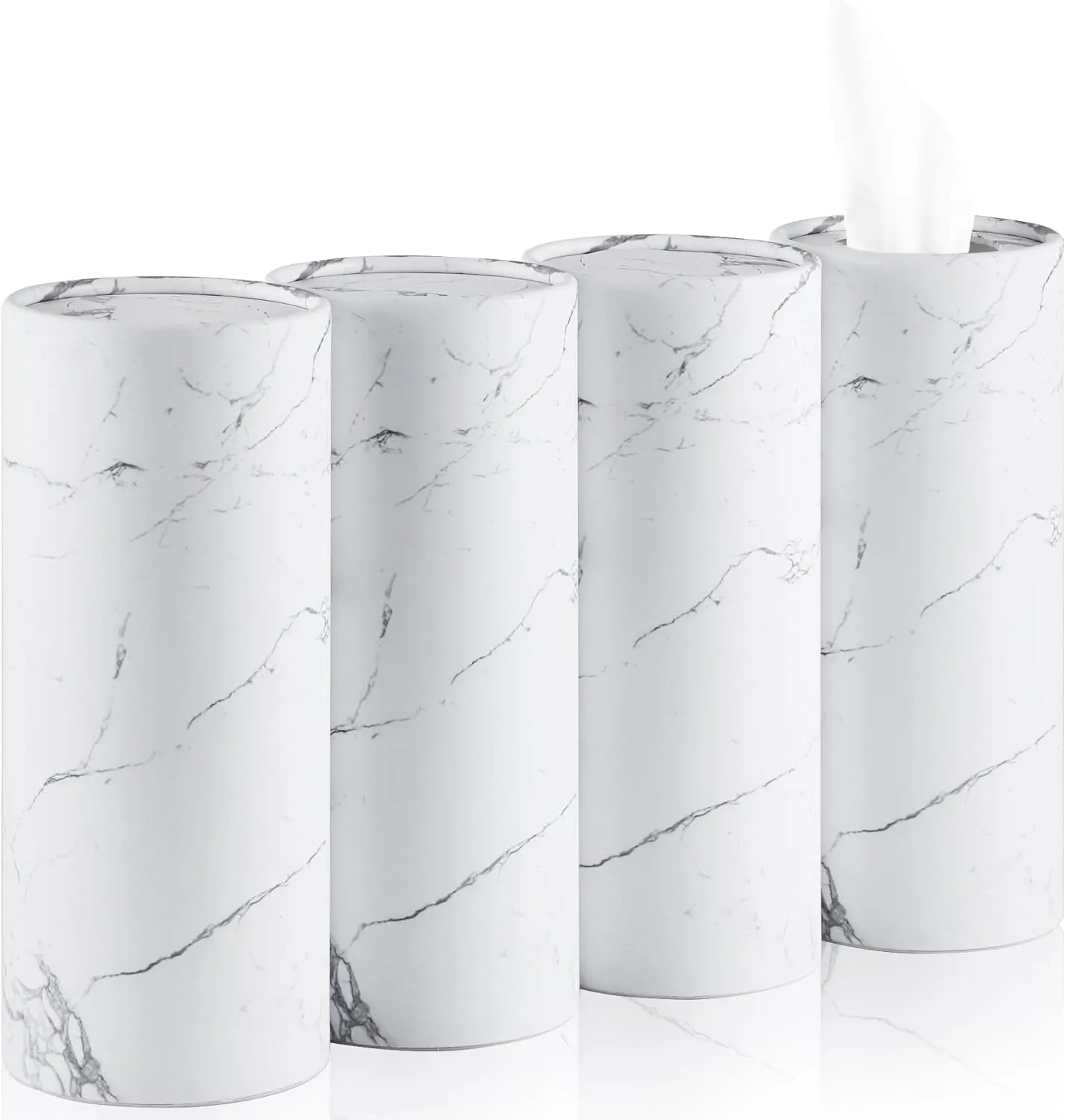JUSTTOP Car Tissue Holder,Car Travel Kleenex Cup Holder with 4 Pack Facial Tissues,Convenient Tissue Bag,Car Accessories Interior for Women and Man 4 Canisters White