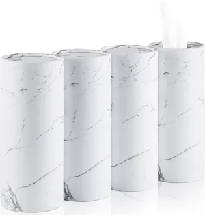 JUSTTOP Car Tissue Holder,Car Travel Kleenex Cup Holder with 4 Pack Facial Tissues,Convenient Tissue Bag,Car Accessories Interior for Women and Man 4 Canisters White