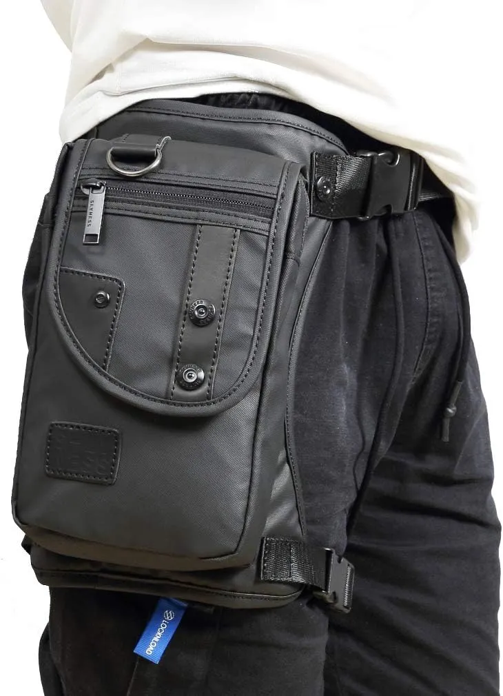 KPYWZER Outdoor Thigh Drop Leg Bag for Men Women Waist Fanny Pack Motorcycle Ride Crossbody Shoulder Riding Travel Hiking Tactical Cycling Black