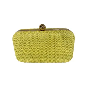 Lemon Yellow Knit Clutch Bag