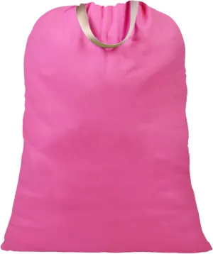 LOLOMLO Extra Large Canvas Laundry Bags with Handles & Drawstring Closure, Heavy Duty Tears Resistant Clothes Storage Travel Bags,25.5"x34",Hot Pink